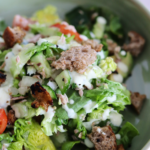 caesar salad with tuna and croutons